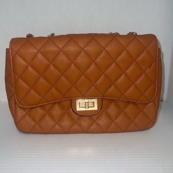 Handbags - Tan Quilted Crossbody purse